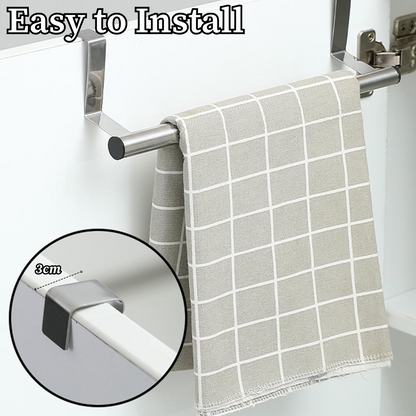 2 Extendable Over Chrome Cabinet Towel Rail Holder Bathroom Kitchen Storage Rack