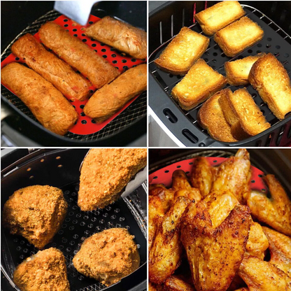 Reusable Air Fryer Silicone Pot Basket Oven Baking Liners Mat Tray Non Stick