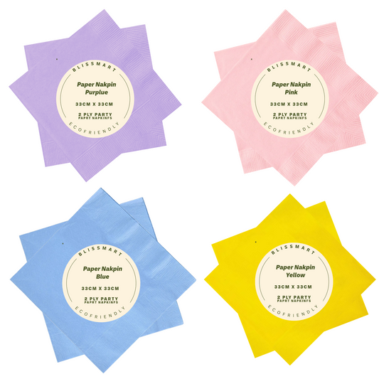 Paper Napkins Recyclable 2Ply Combination Serviettes Tissue Paper 33cm X 33cm
