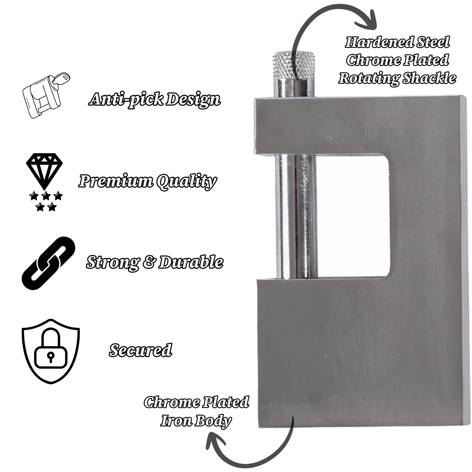 90MM HEAVY DUTY BEAM PADLOCK CONTAINER SHUTTER WAREHOUSE SECURITY LOCK 3 KEYS