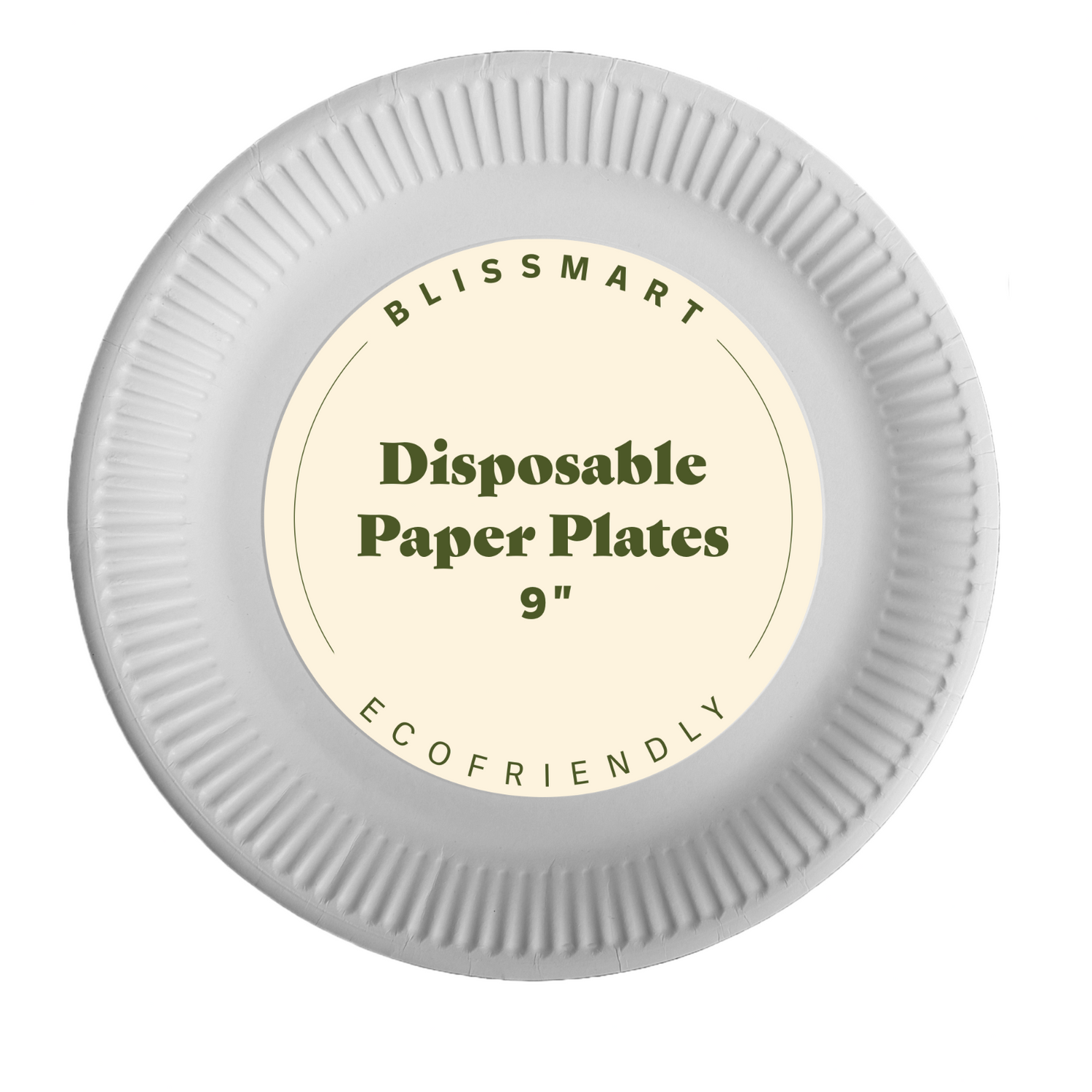 Disposable Paper Plates 23cm - Pack of 100 9 inch Paper Plates, Party Plates