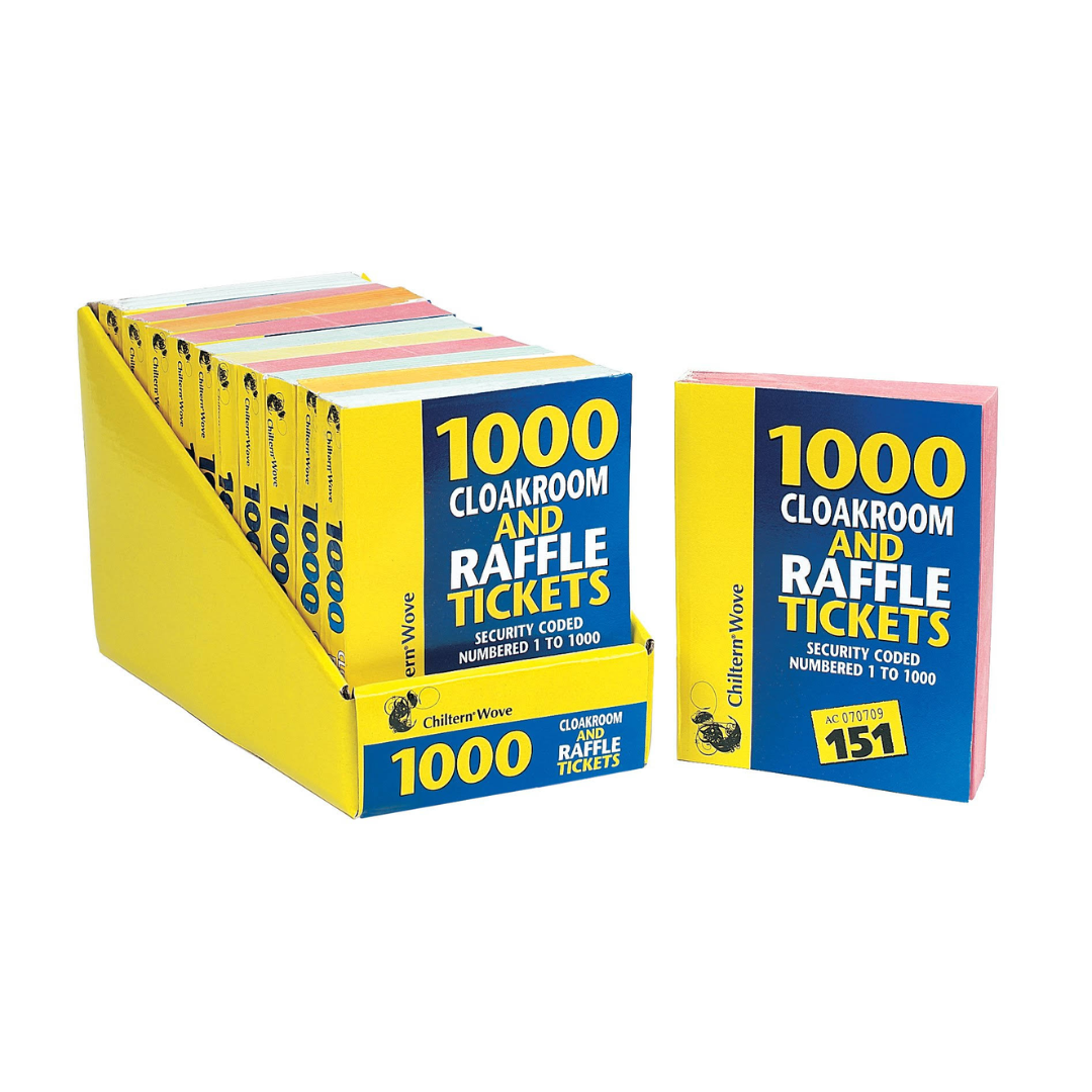 RAFFLE TICKET BOOK Cloakroom Tombola Security Coded Numbered 1-1000 FAST P&P
