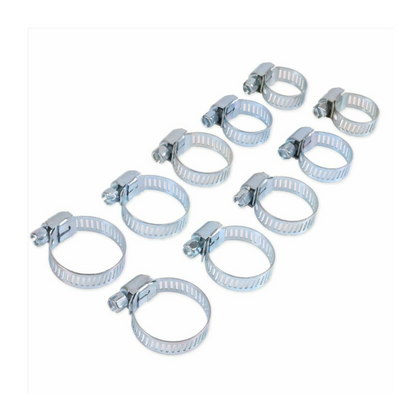 Assorted Stainless Steel Hose Clamp Kit Adjustable Clips Set Garden Home 10pcs