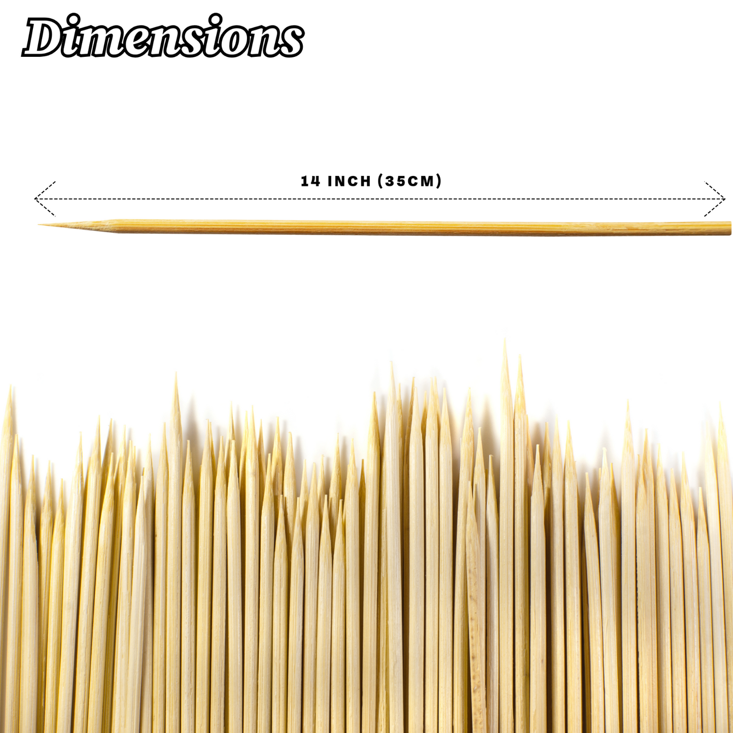 BBQ BAMBOO STICKS Wooden Skewers Kebab Fruit Chocolate Fountain Sticks 2 Sizes