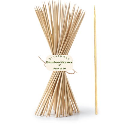 BBQ BAMBOO STICKS Wooden Skewers Kebab Fruit Chocolate Fountain Sticks 2 Sizes