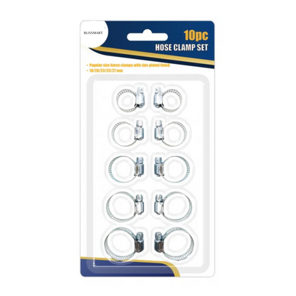 Assorted Stainless Steel Hose Clamp Kit Adjustable Clips Set Garden Home 10pcs