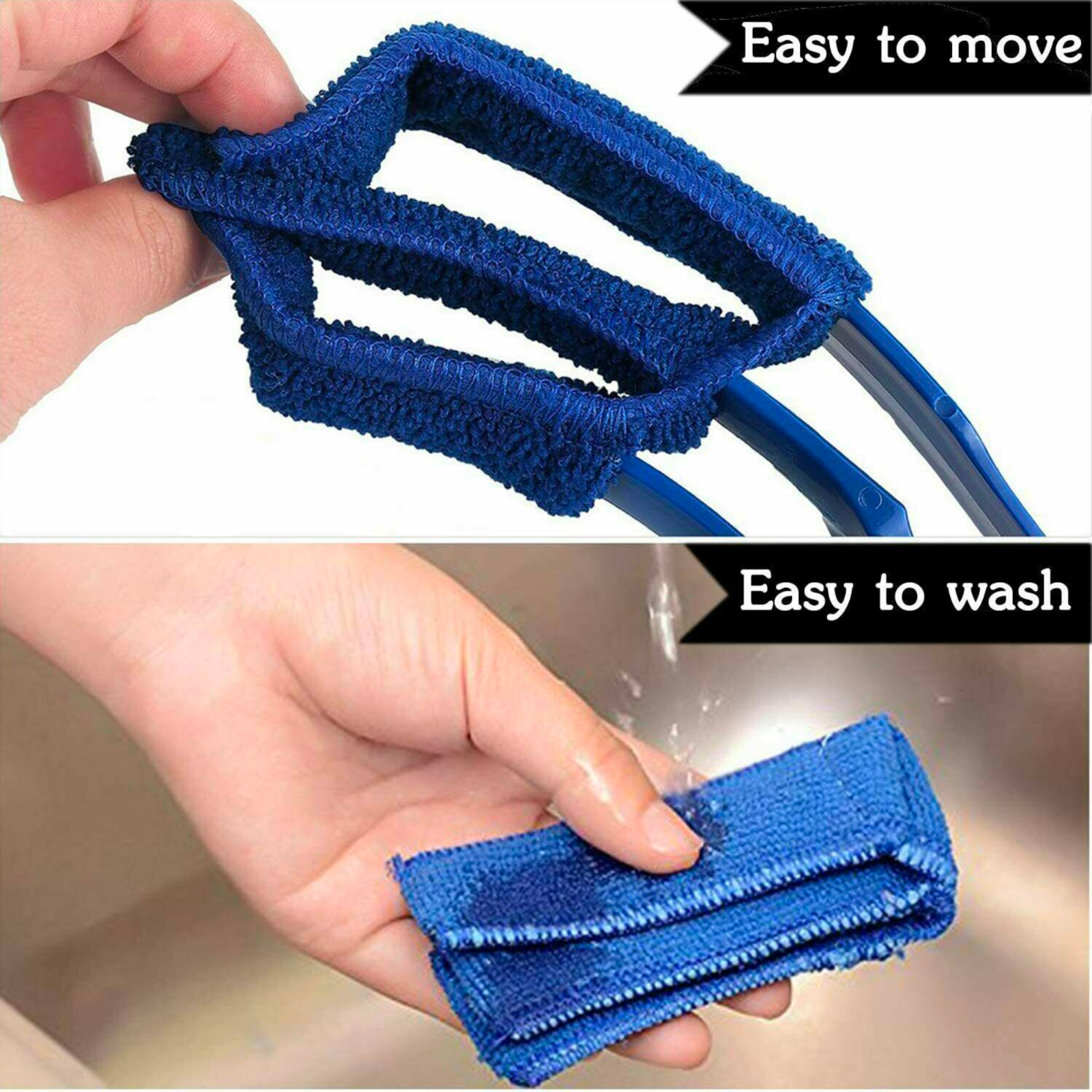 Venetian Blind Cleaner Duster Microfibre Brush Cleaning Tool 3 Pronged Washable