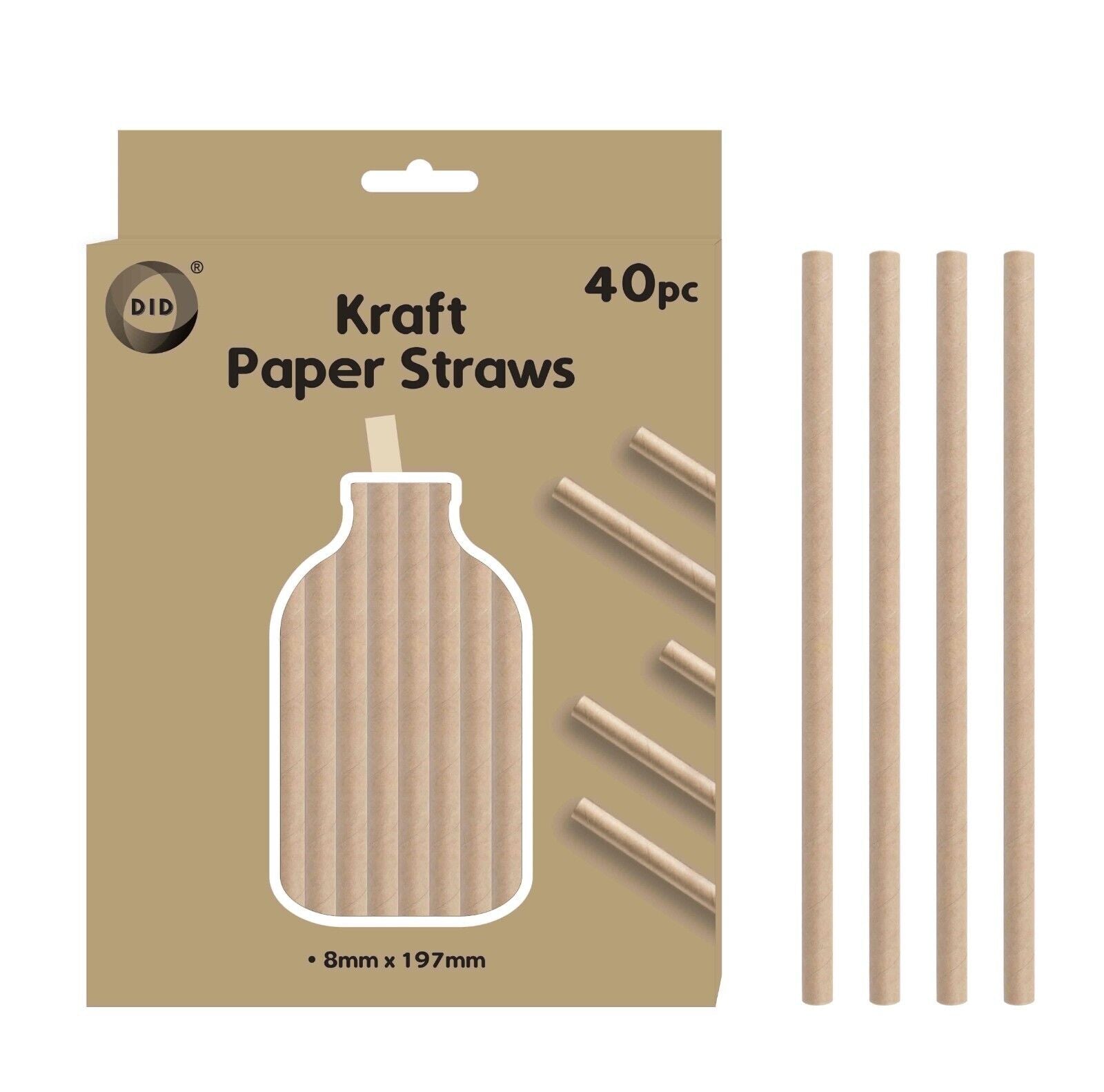 Paper Cardboard Straw Kraft Coloured Straws Biodegradable Compostable Cafe Party
