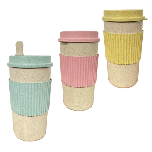 Travel Coffee Cup Reusable Eco Friendly Coffee Travel Mug Wheat Stalk Material