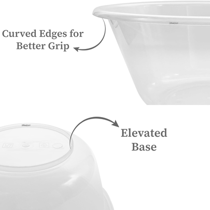 Clear Plastic Round MIXING BOWL Salad Serving Set Baking Kitchen Stirring Bowls