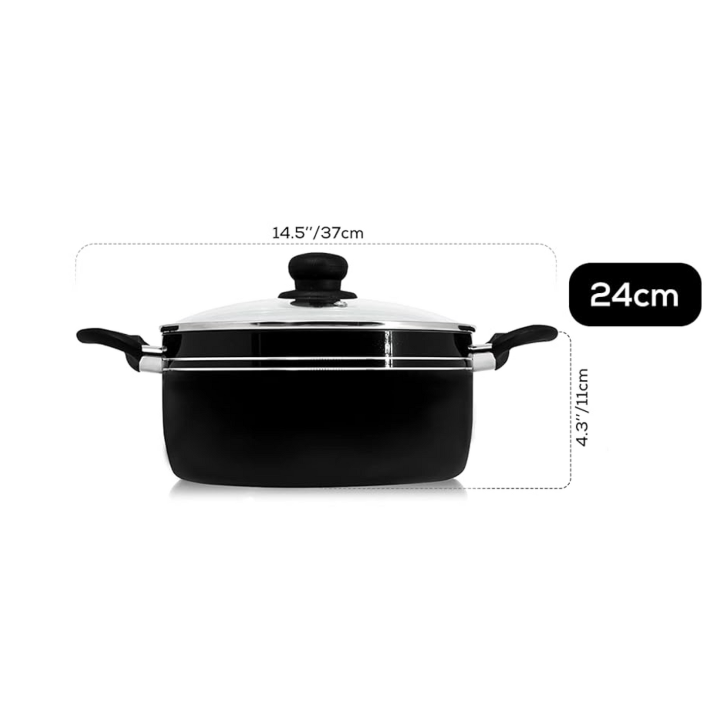 Stock Pot Non Stick Saucepan Cooking Casserole Pots Pans Cookware Marble Coated