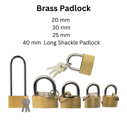 Brass Padlock Small Durable Lightweight For Suitcase Gym Locker Cabinet 20-40mm