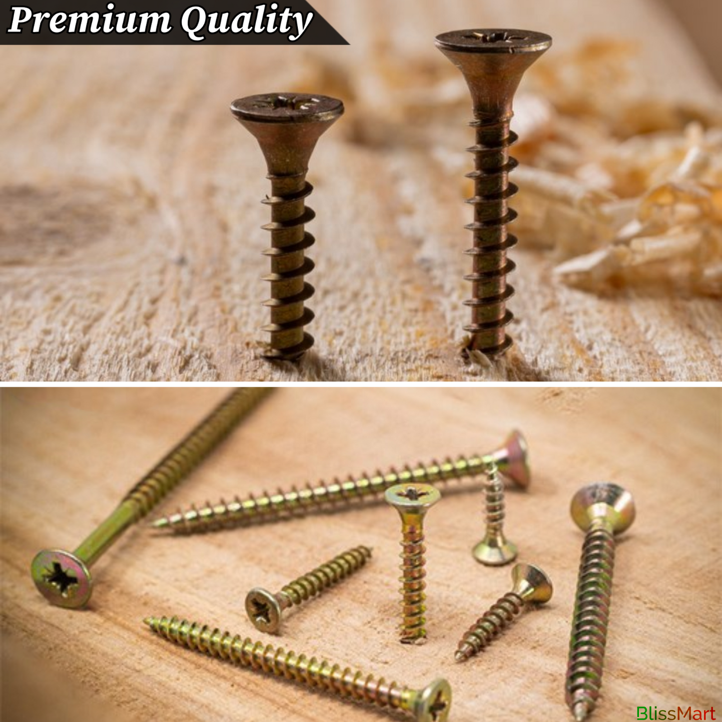 40pc Chipboard Screws Assortment Set Various Size Storage Box DIY Home 25-50MM
