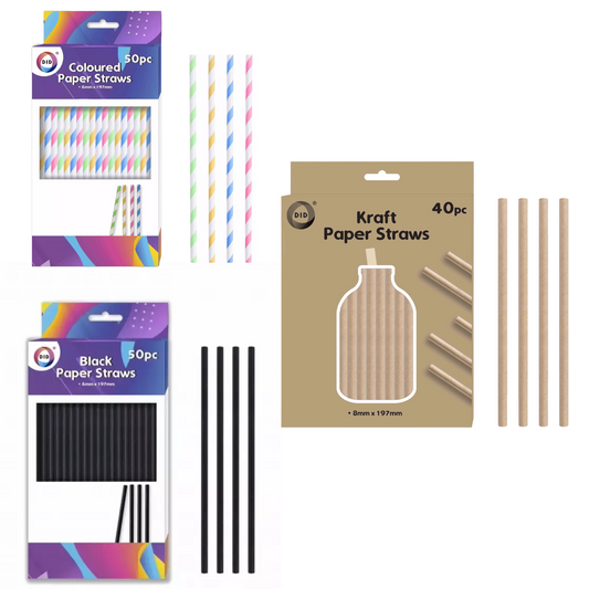 Paper Cardboard Straw Kraft Coloured Straws Biodegradable Compostable Cafe Party