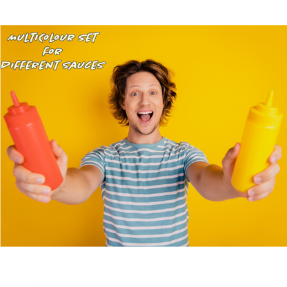 Widemouth Squeeze Sauce Bottle/Dispenser, Mayo/Ketchup/Mustard, Condiment 3 Pcs