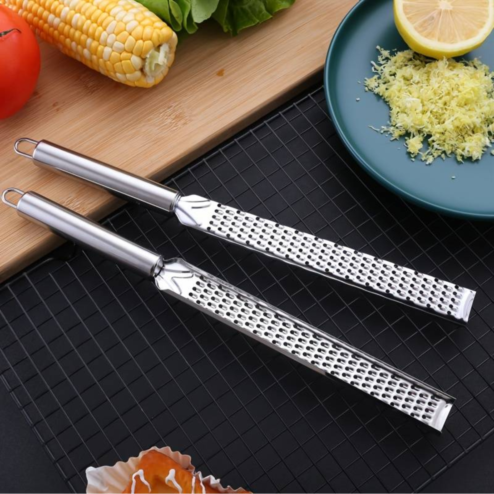 Lemon Zester Cheese Grater Stainless Steel Parmesan Spice, Ginger Citrus Zester