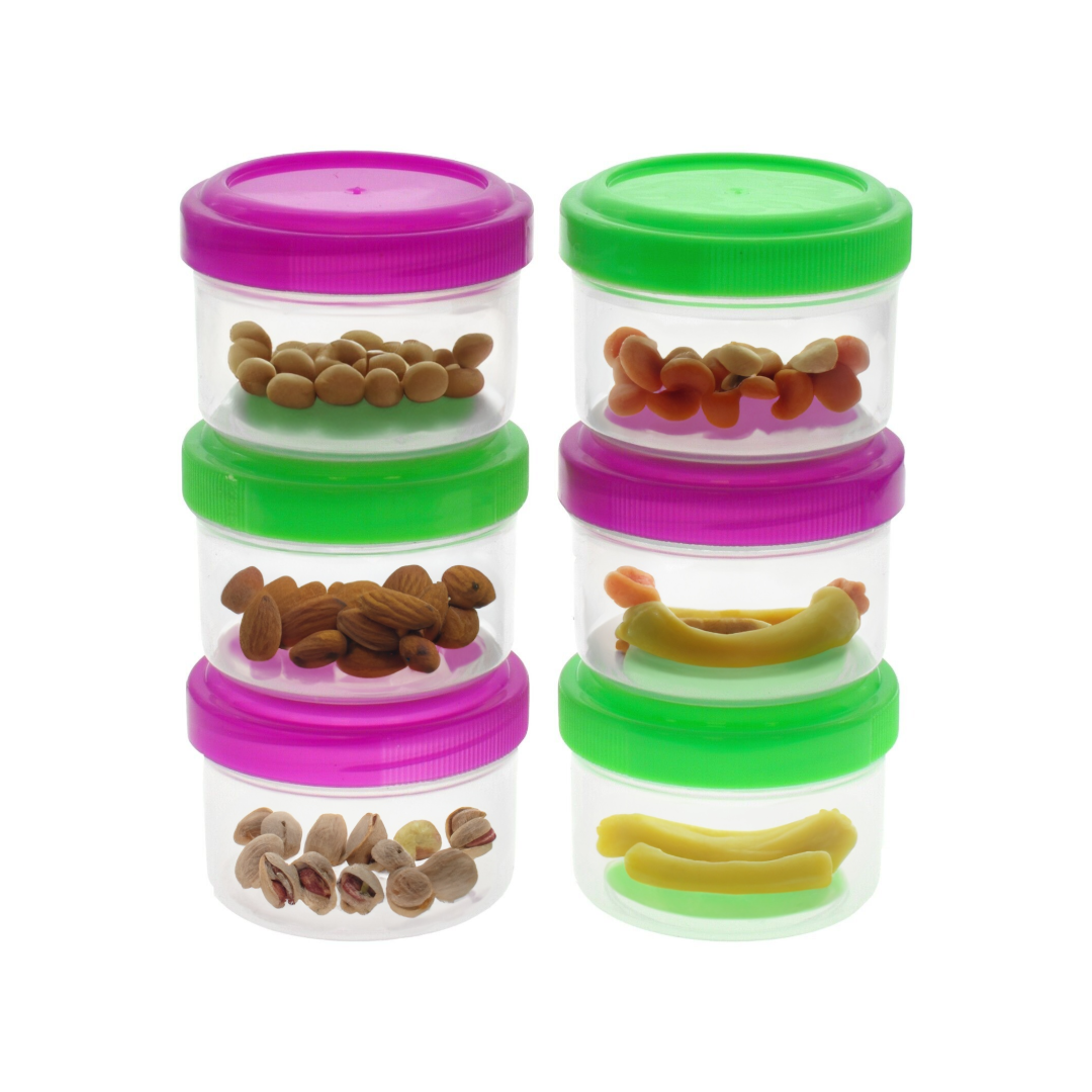Mini Plastic Storage Containers Clear small boxes Jewellery box Food Pots 6PCS