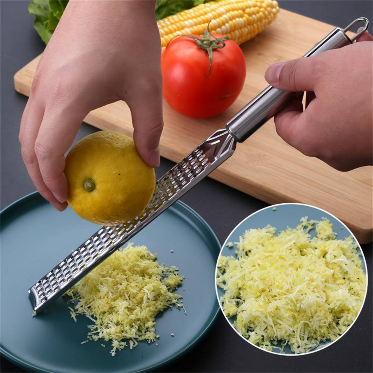 Lemon Zester Cheese Grater Stainless Steel Parmesan Spice, Ginger Citrus Zester