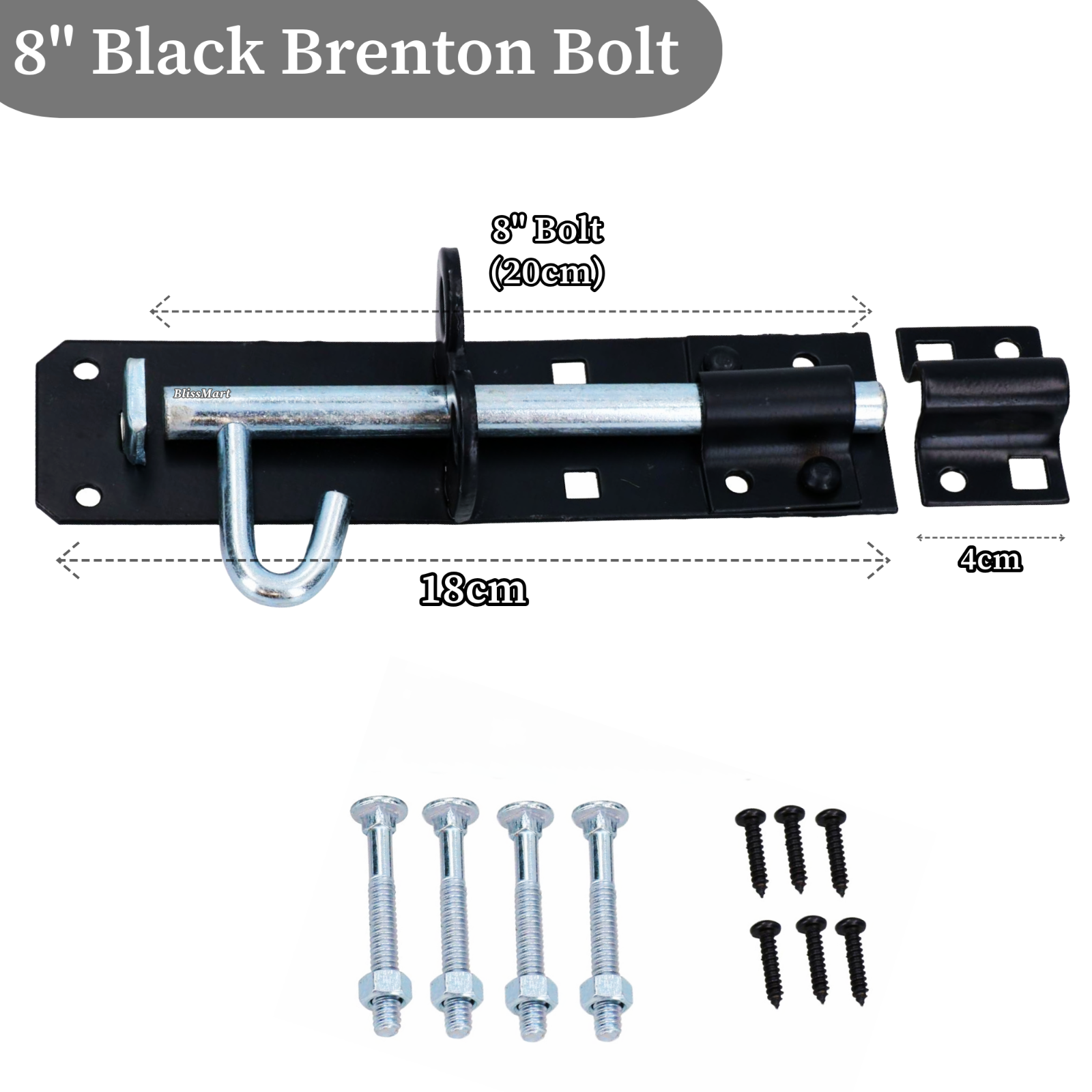 Brenton Pad Bolt Heavy Duty 4"6"8" Padbolts Sliding Gate Latch Garage Door Lock