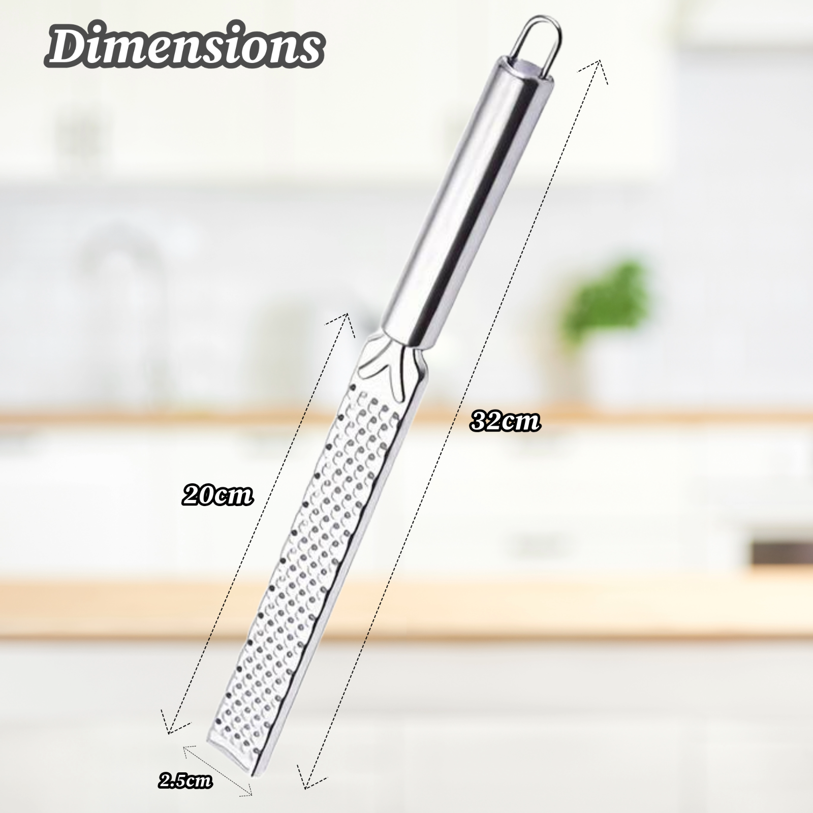 Lemon Zester Cheese Grater Stainless Steel Parmesan Spice, Ginger Citrus Zester