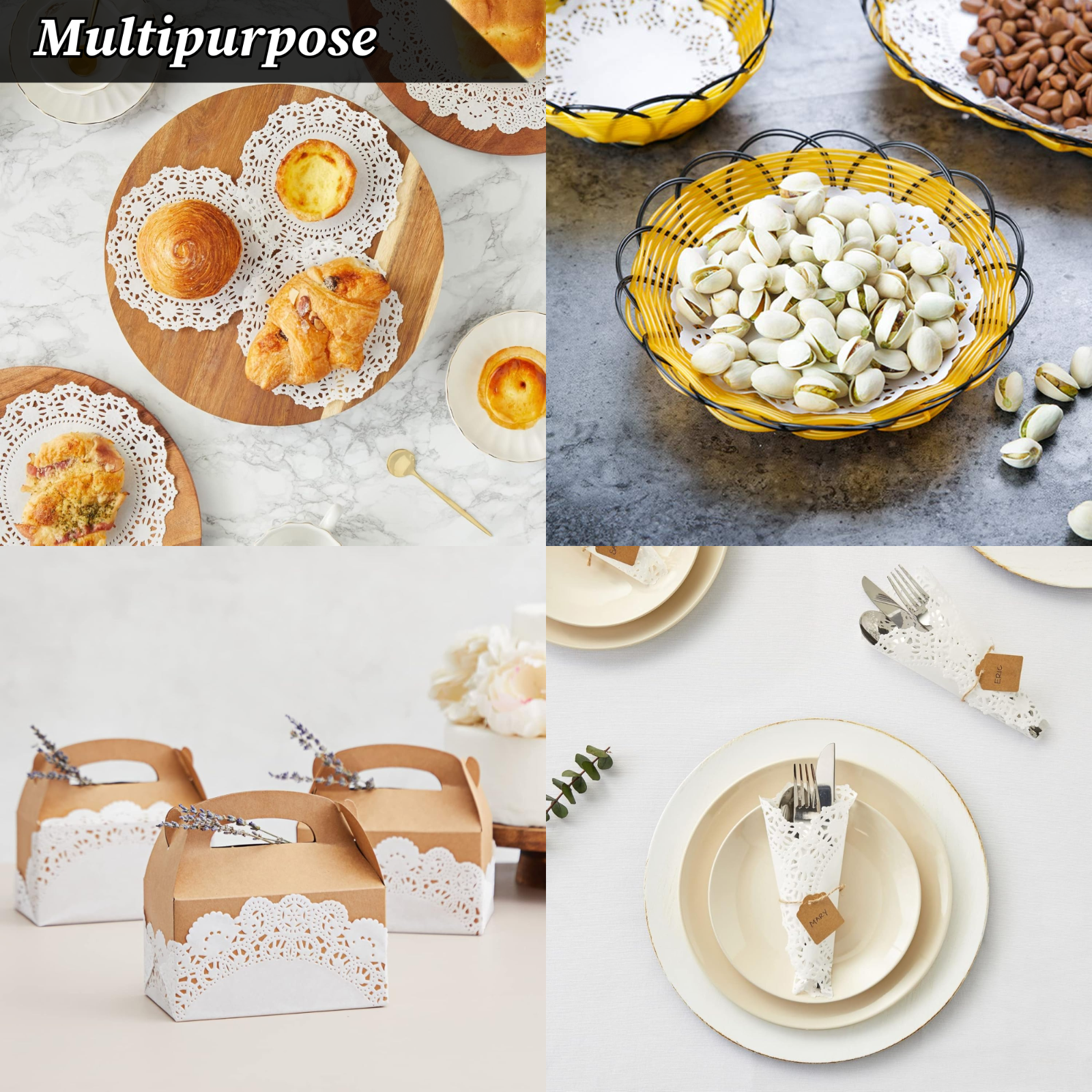 Round Paper Doilies White Lace Paper Doyleys Party Wedding Tableware 24 Pack