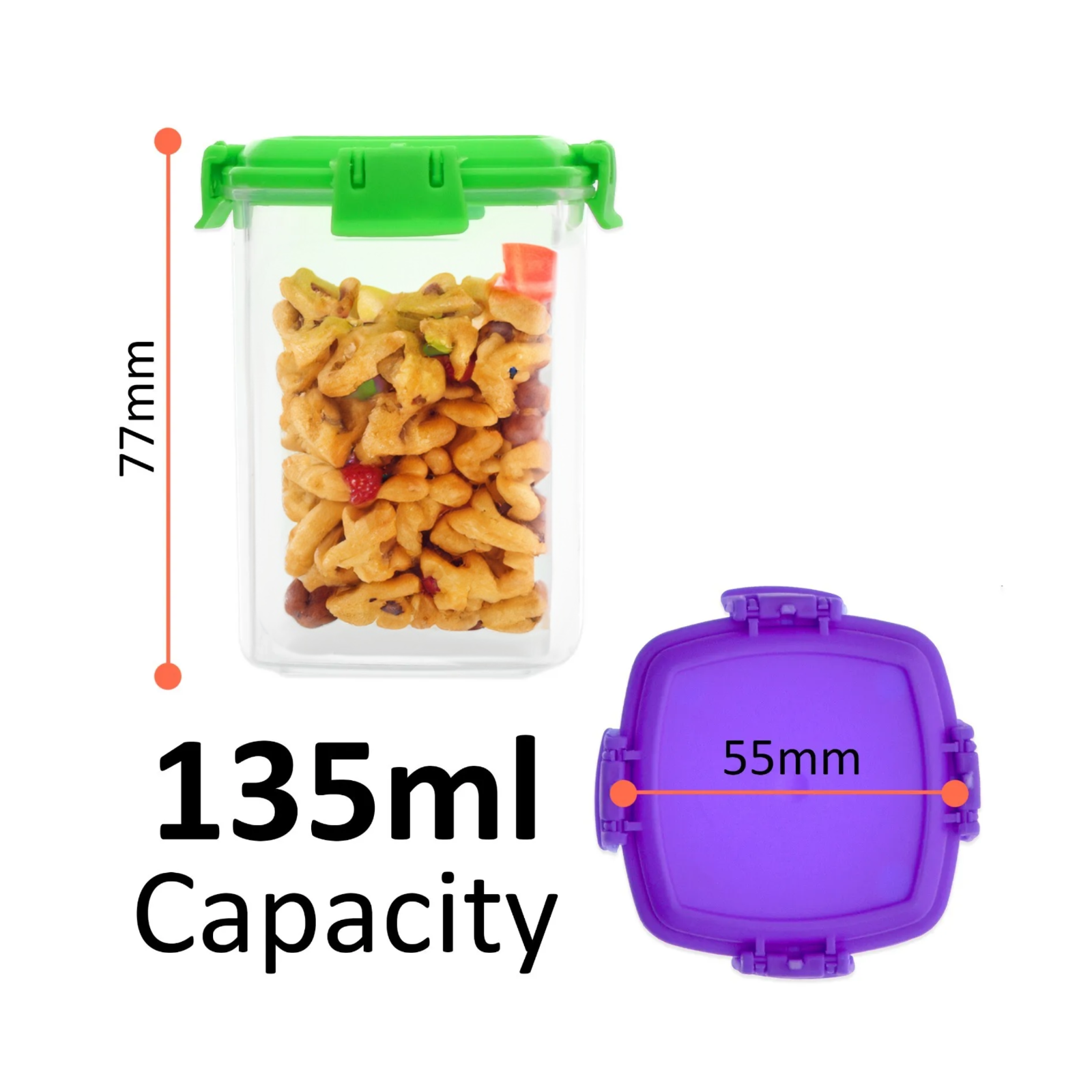 Baby Food Containers Clip Lock Screw Tubs Storage Snack  135ml Pots BPA Free 6pc