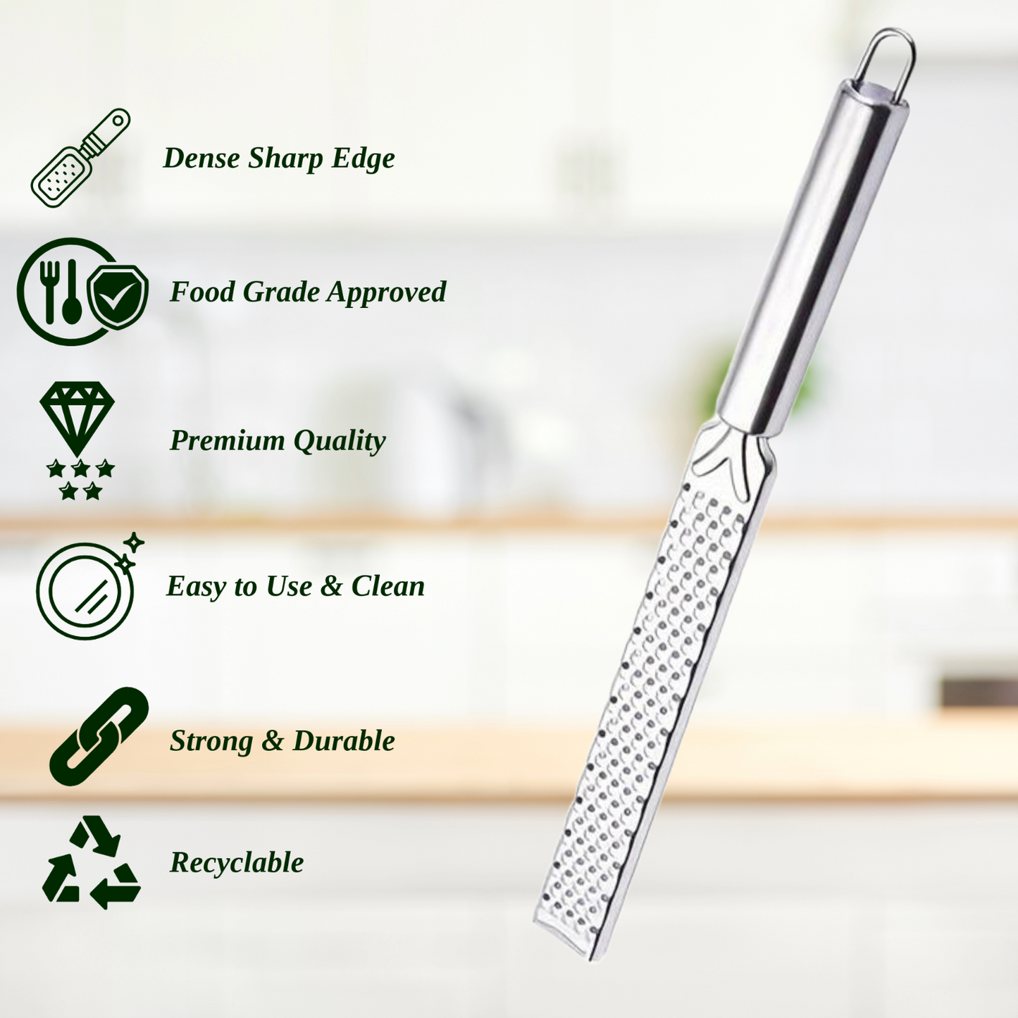 Lemon Zester Cheese Grater Stainless Steel Parmesan Spice, Ginger Citrus Zester
