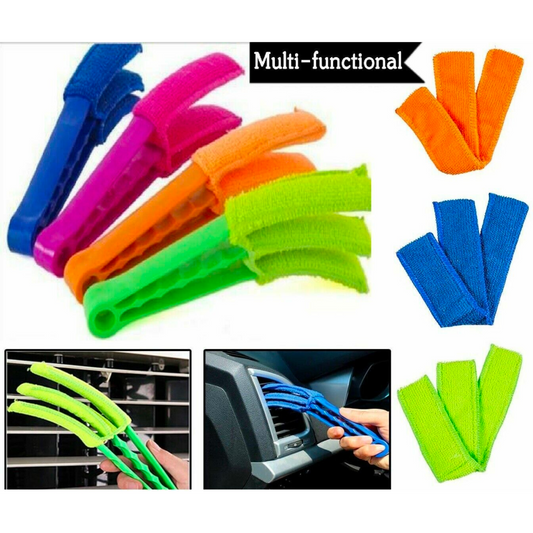 Venetian Window Blind Cleaner Microfiber Brush 3 Pronged Washable Duster Wet/Dry