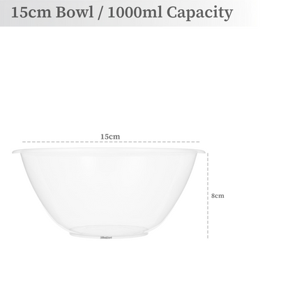 Clear Plastic Round MIXING BOWL Salad Serving Set Baking Kitchen Stirring Bowls