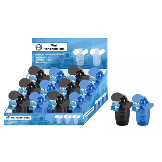 Mini Hand-held fan Portable Lightweight Battery Operated Cooler Soft Blade x 2Pc