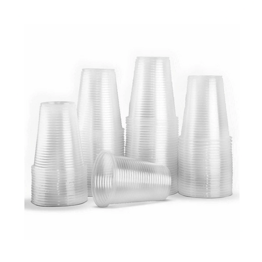 Plastic Cups Clear White Reusable Glasses Water Party Wedding Drinking 7oz Vend
