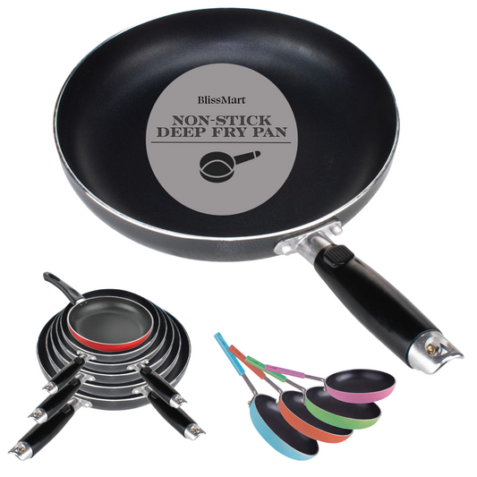 Non Stick Deep Frying Pan 12cm 18cm 20cm 24cm 28cm 30cm Mini Pan Gas Electric UK