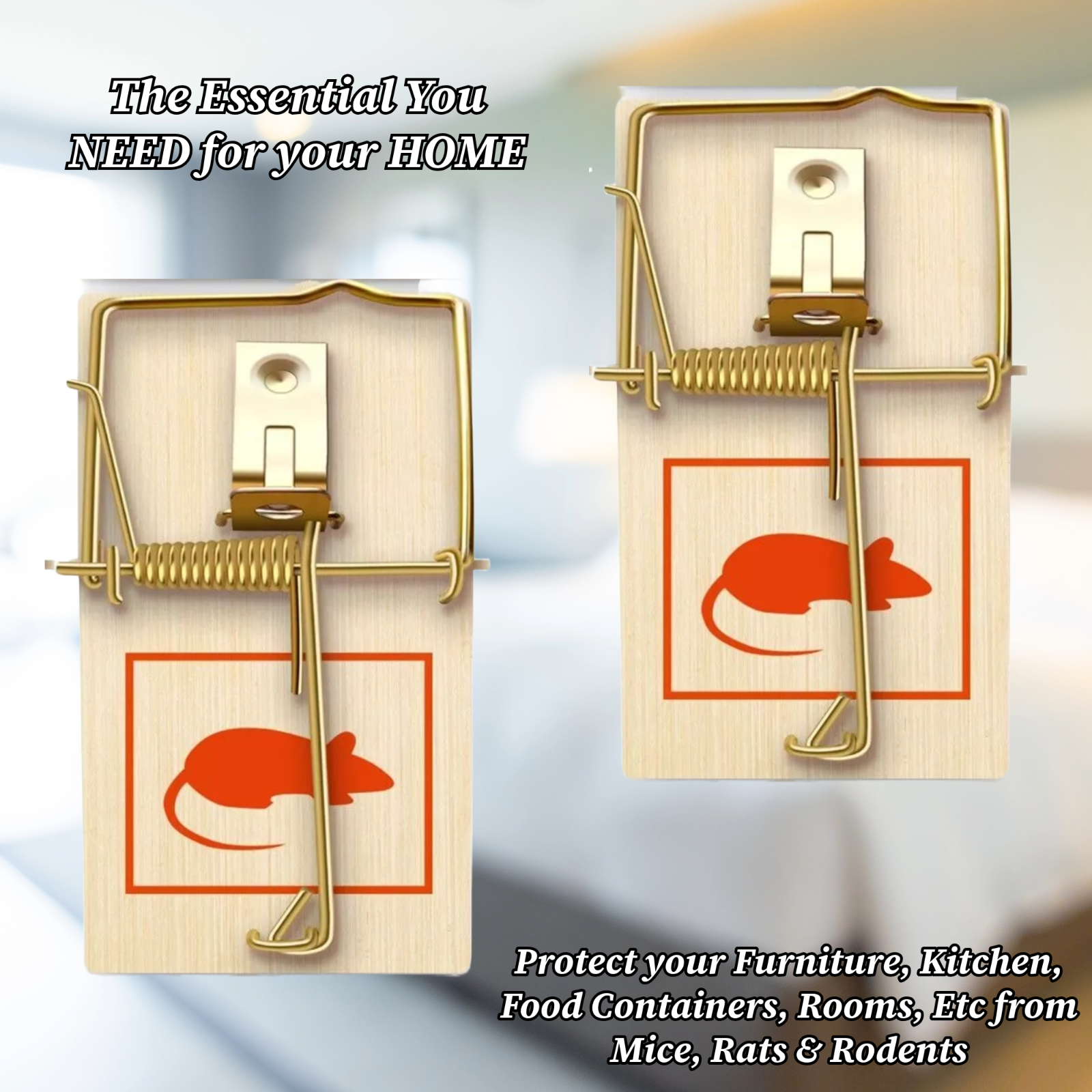 Wooden Mouse Traps Traditional Mice Rodent Pest Control Trap Reusable Durable