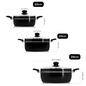 Stock Pot Non Stick Saucepan Cooking Casserole Pots Pans Cookware Marble Coated