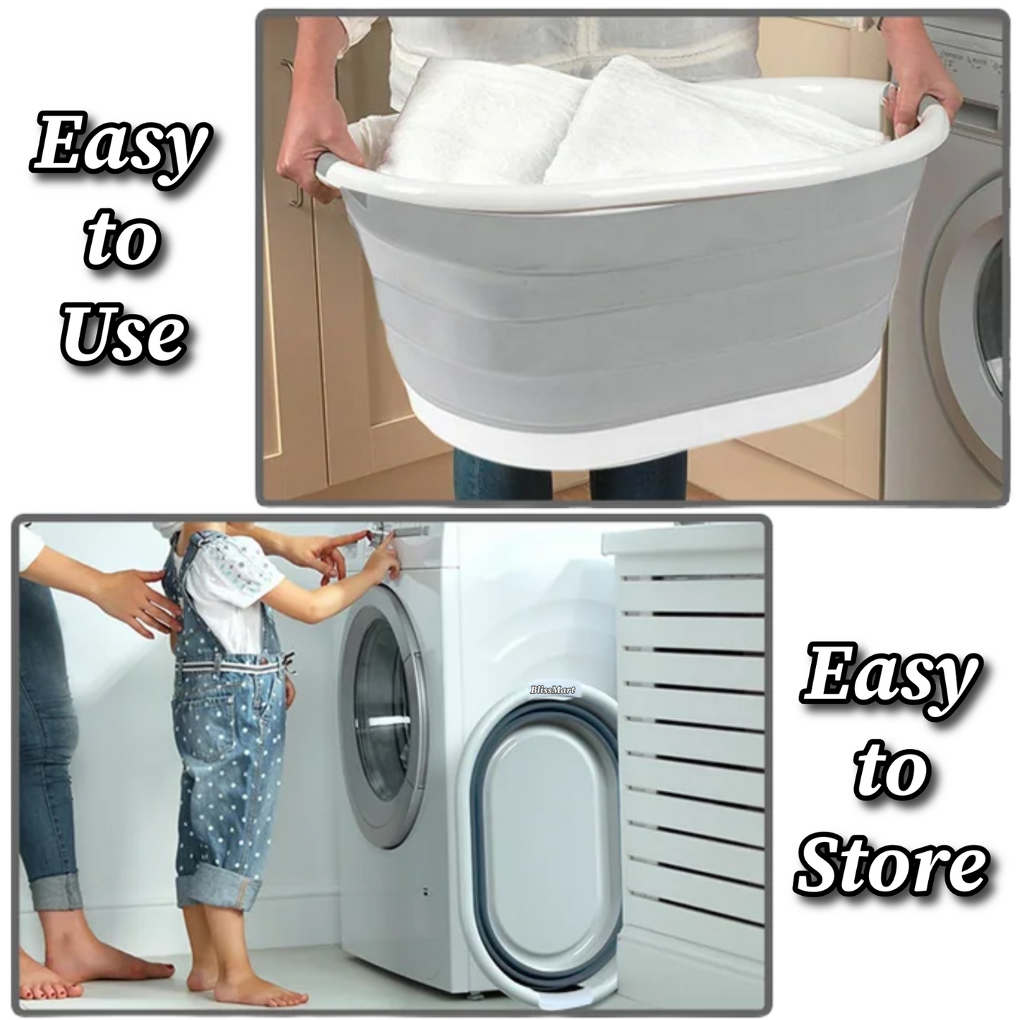 Large Collapsible Laundry Basket Washing Clothe Bin Foldable Space Saving 22 Ltr