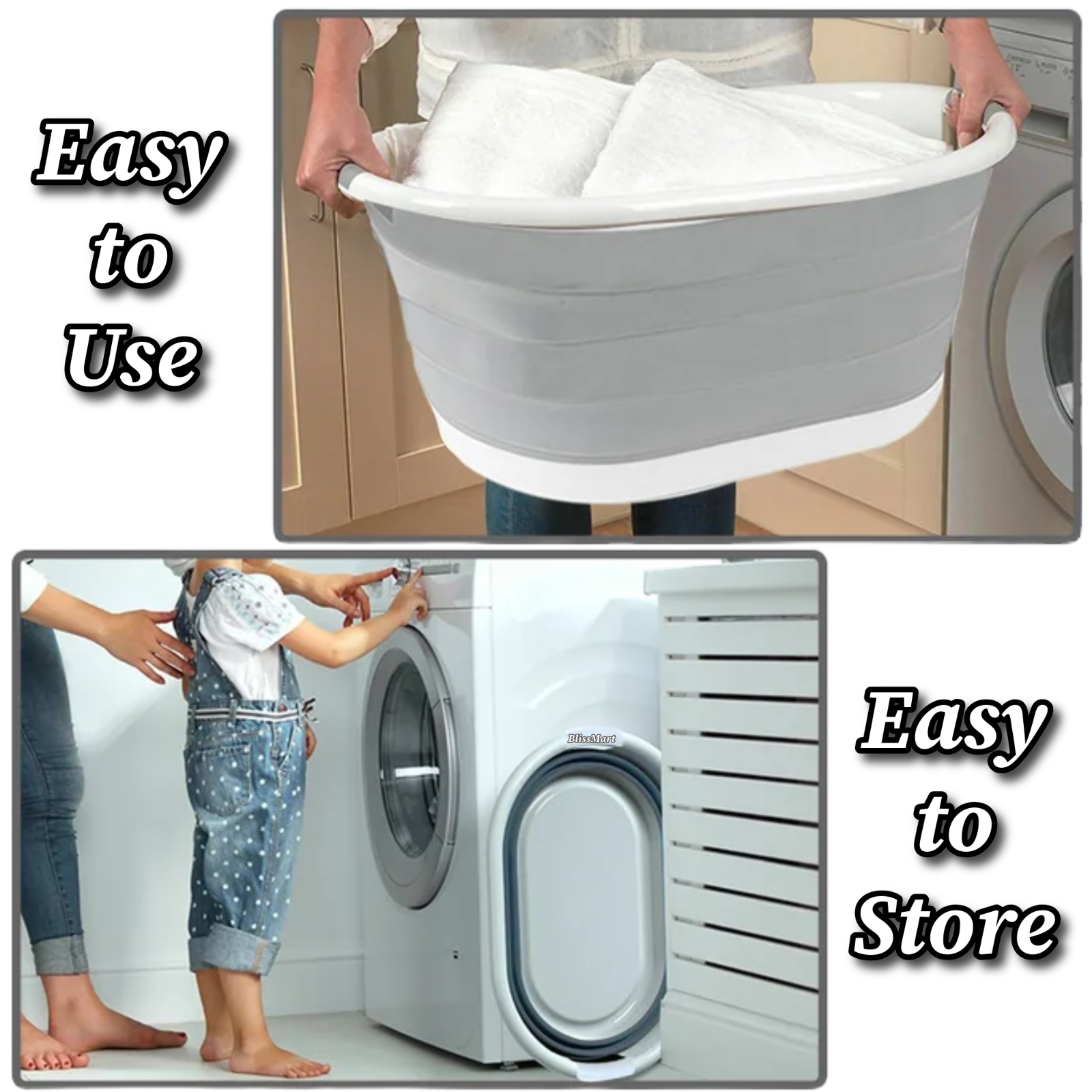 Large Collapsible Laundry Basket Washing Clothe Bin Foldable Space Saving 22 Ltr
