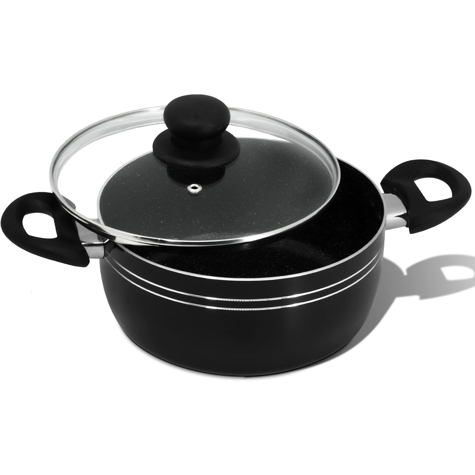 Stock Pot Non Stick Saucepan Cooking Casserole Pots Pans Cookware Marble Coated