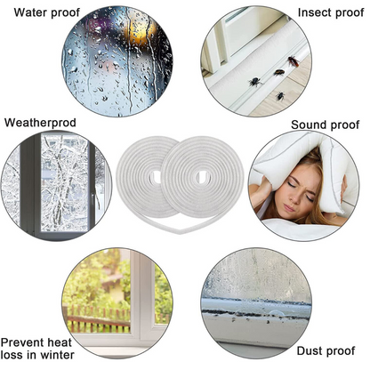 Weather Foam Tape Draught Excluder Seal Strip Insulation Window Door stop UK