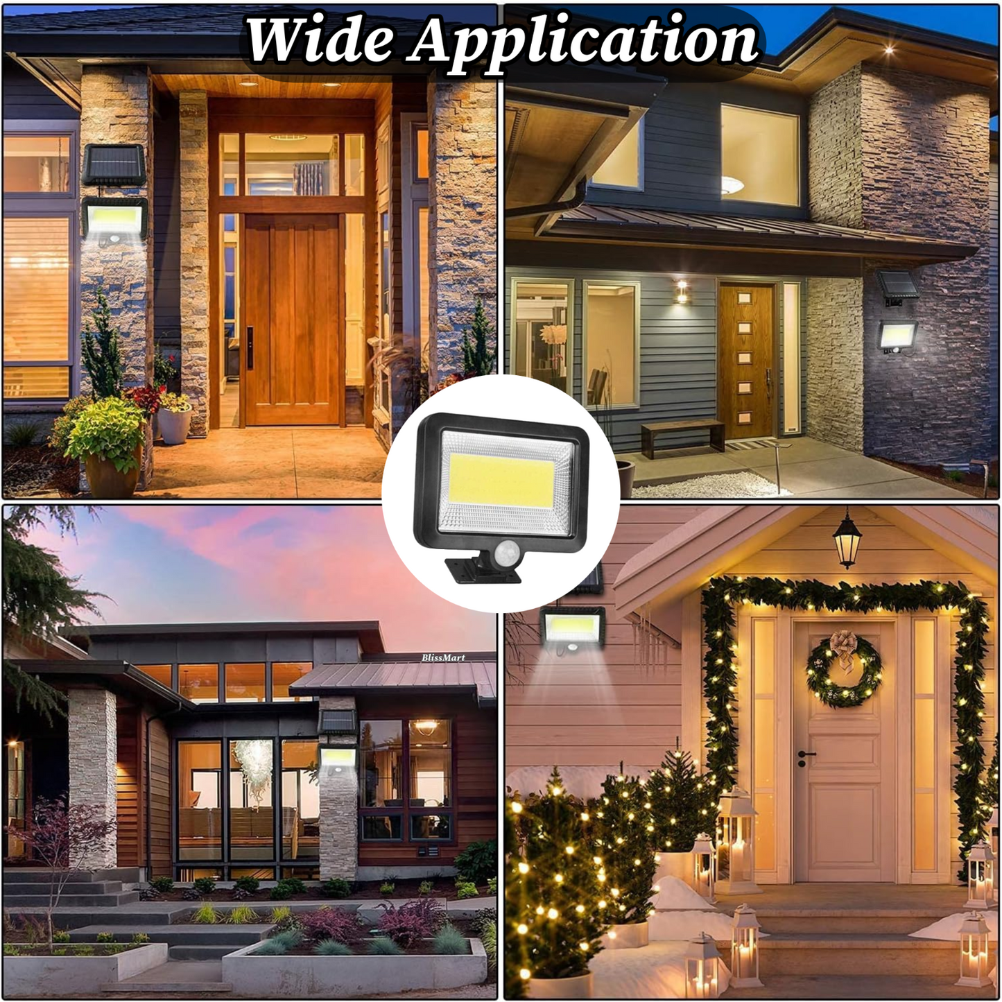 LED Solar Power PIR Motion Sensor Wall Light Outdoor Garden Security Street Lamp