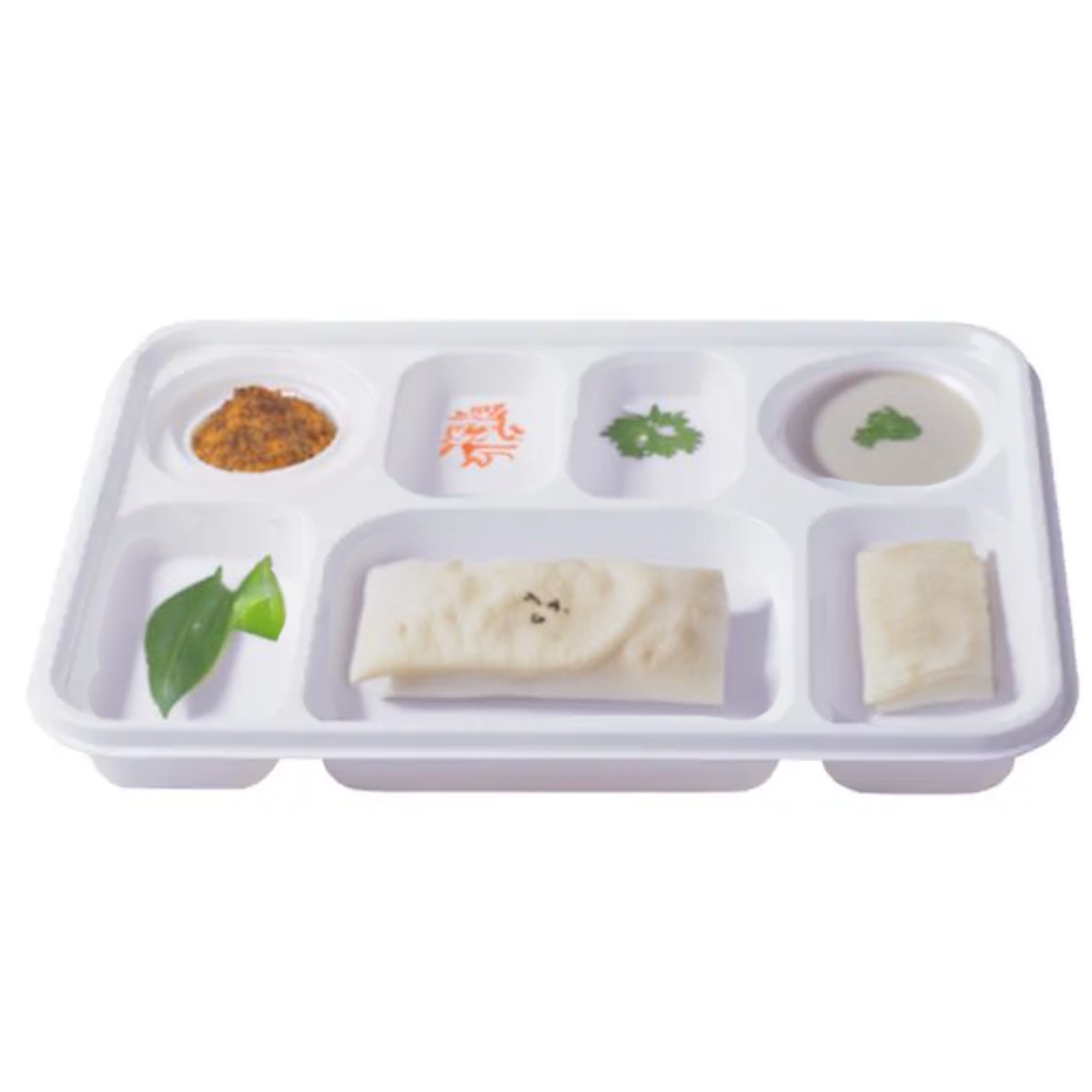 7 Compartment Plastic Plates Reusable Heavy-Duty Dinnerware Disposable Plates