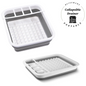 BlissMart Collapsible Dish Drainer Drying Rack Space-Saving With Cutlery Divider