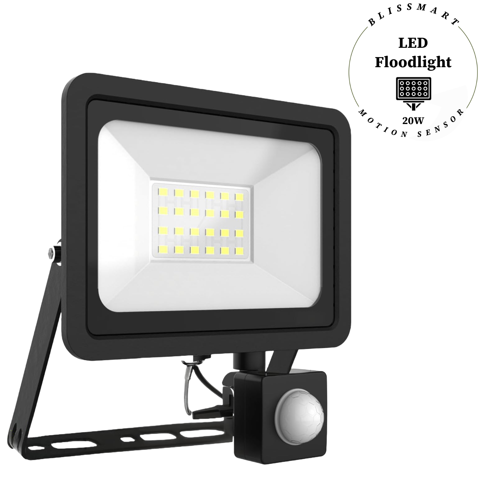 LED Flood Light With PIR Motion Sensor Floodlight Outdoor Garden Security Lamp