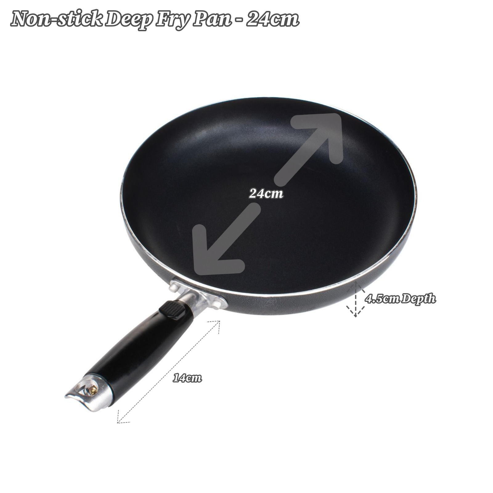 Non Stick Deep Frying Pan 12cm 18cm 20cm 24cm 28cm 30cm Mini Pan Gas Electric UK