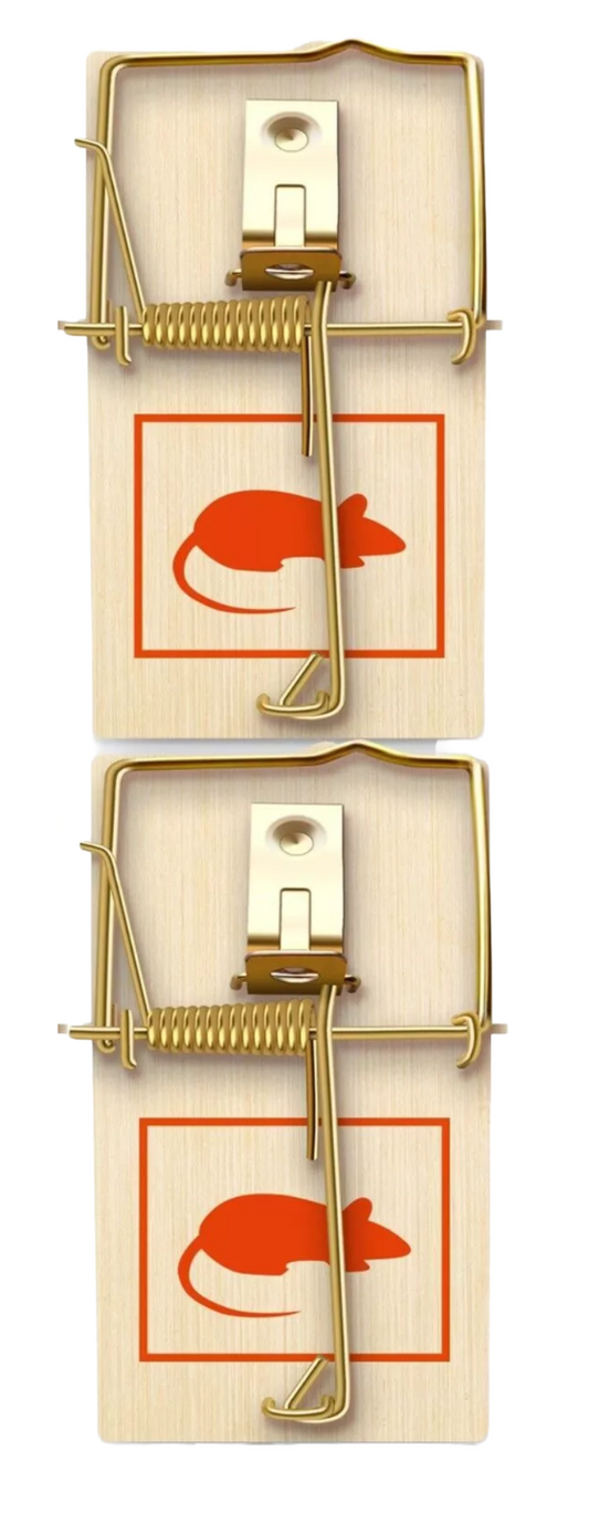 4x Traditional Mouse Traps Mice Trap Rodent Traps Reusable Wooden & Durable Pest