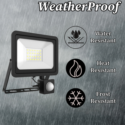 LED Flood Light With PIR Motion Sensor Floodlight Outdoor Garden Security Lamp