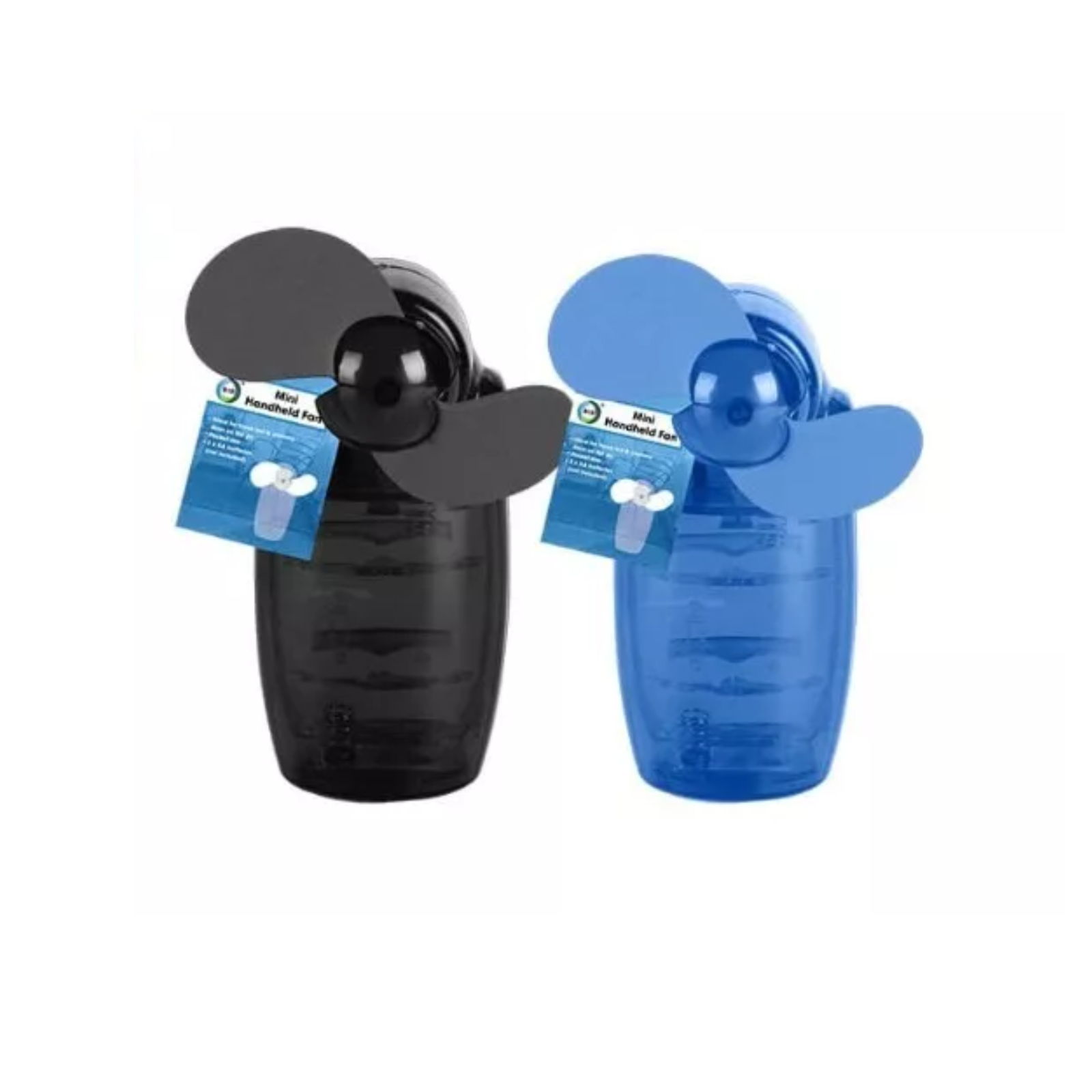Mini Hand-held fan Portable Lightweight Battery Operated Cooler Soft Blade x 2Pc