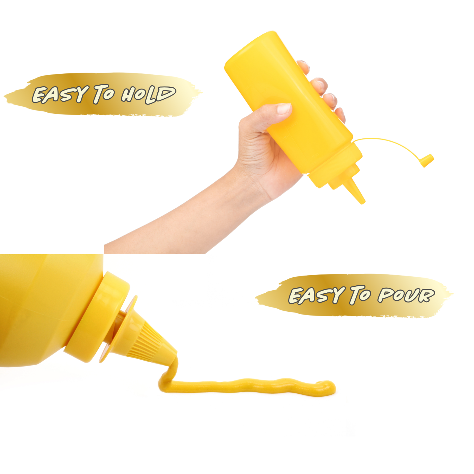 Widemouth Squeeze Sauce Bottle/Dispenser, Mayo/Ketchup/Mustard, Condiment 3 Pcs