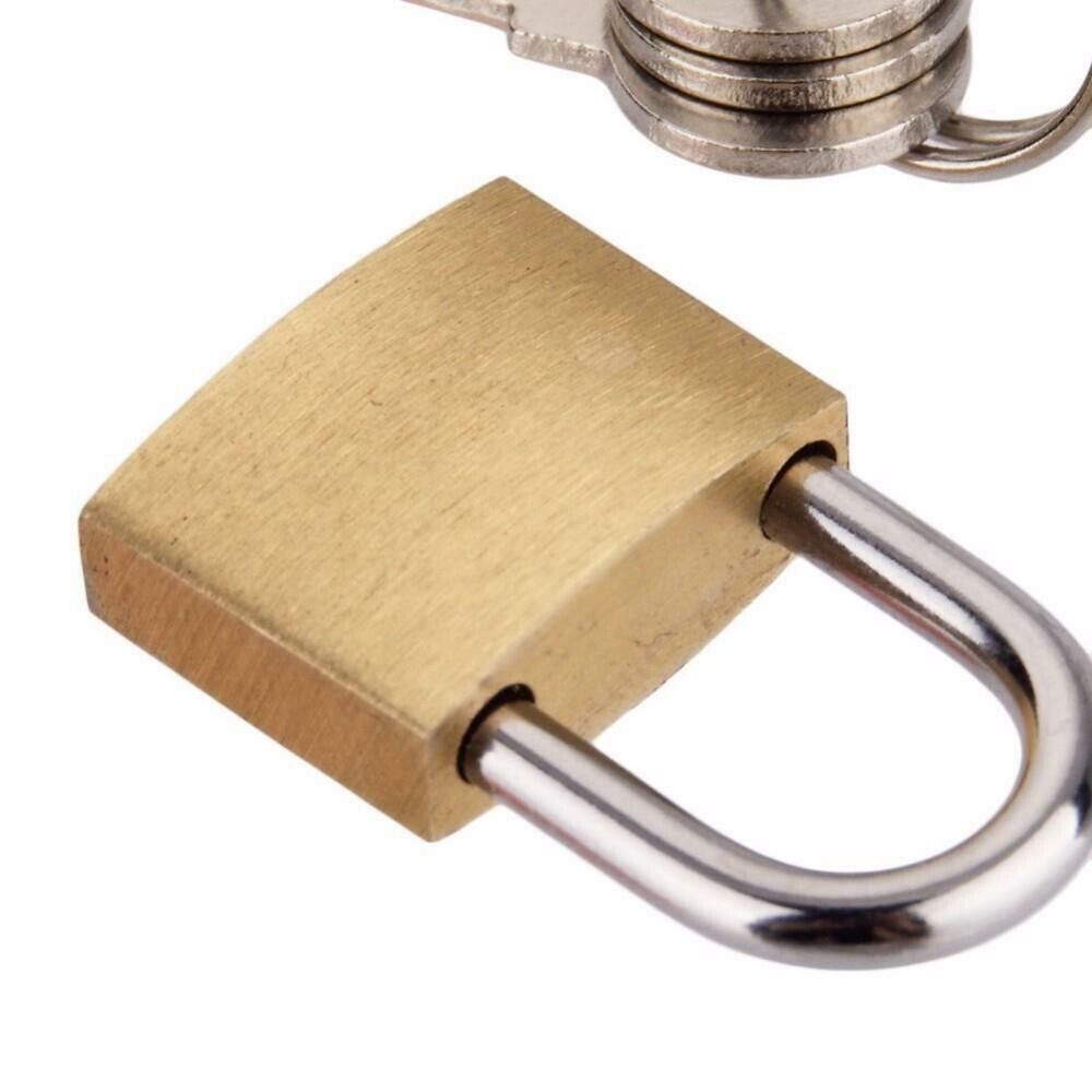 Brass Padlock Small Durable Portable Gym Locker Suitcase Cabinet Shed 20mm x3