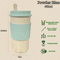 Travel Coffee Cup Reusable Eco Friendly Coffee Travel Mug Wheat Stalk Material