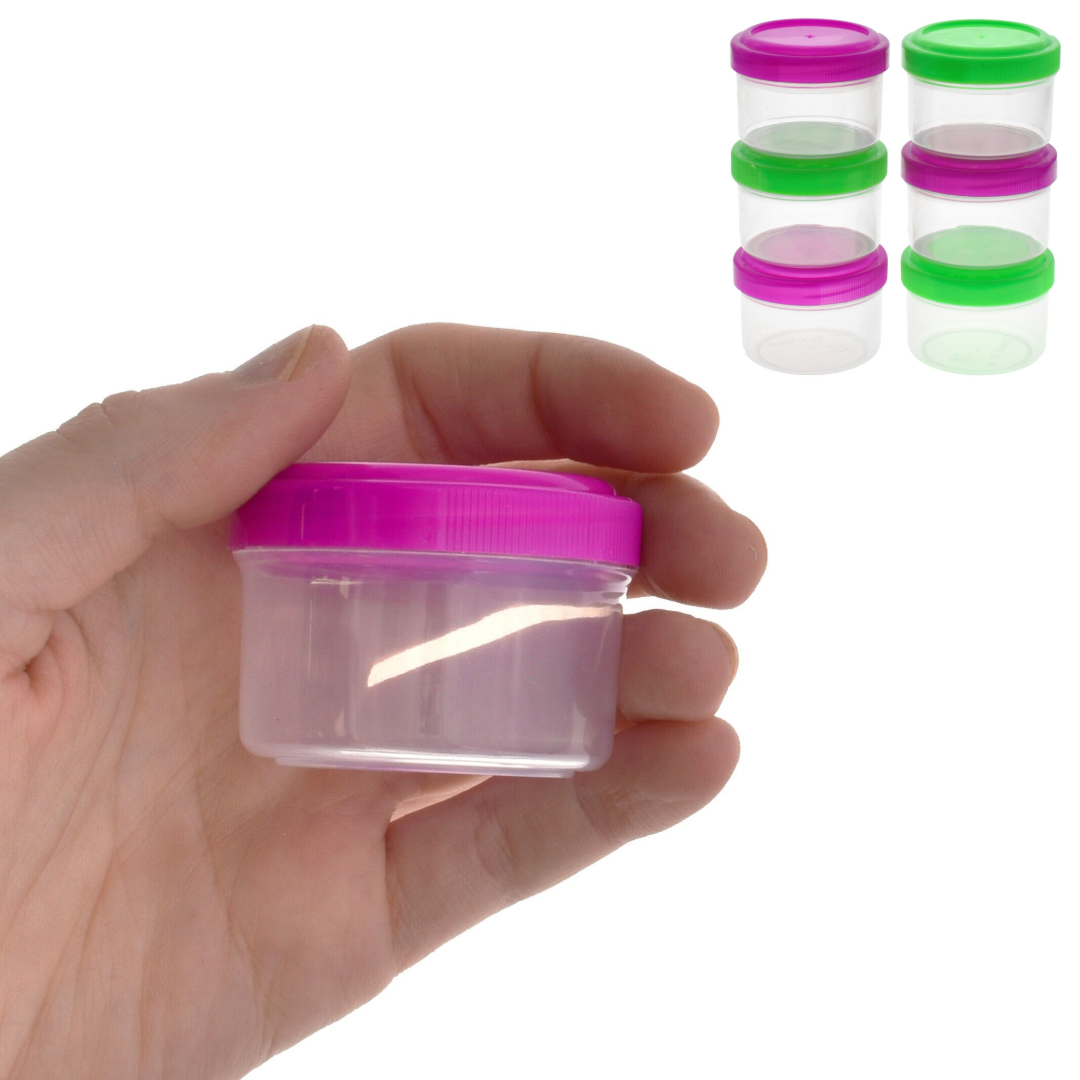 Mini Plastic Storage Containers Clear small boxes Jewellery box Food Pots 6PCS